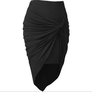 High-Low Draped MIDI skirt